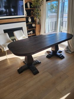 Beautiful solid wood dining table dark wood but almost black