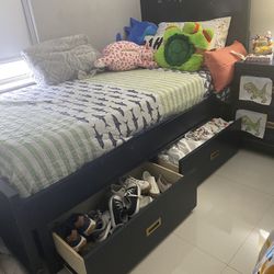 2x1 Twin bed With Storage Drawers - 33196 