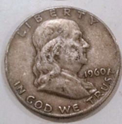 1960 Franklin Silver Half Dollar Coin