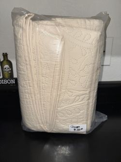 Queen Size Beige Quilt 3 Piece Set