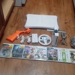 Wii With 7 Games Including Mario Kart And Accessories 