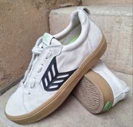 CARIUMA CATIBA PRO Low Off-White Canvas Vintage White Suede Black Men’s Sz 8.5