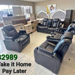 PARTY TIME LED POWER RECLINING SET
Sofa,Loveseat and Recliner
