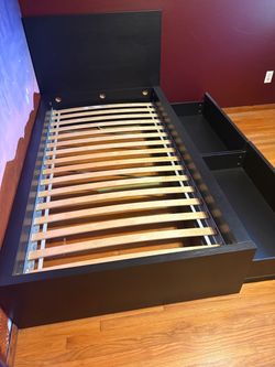 IKEA black twin bed