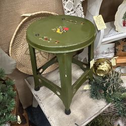 Vintage Green Stool