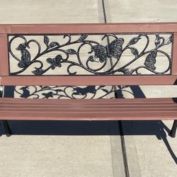 Cast Iron Beautiful Butterflies Vine Decorative Park Bench