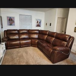Spacious Leather Sofa