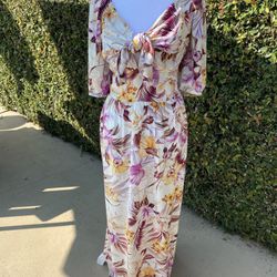 Maxi Dress Hawaiian Floral Print