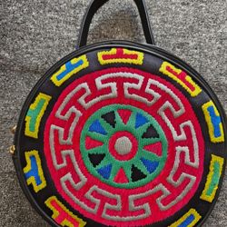 Syrian Hand Bag Black ( Round Shape)
