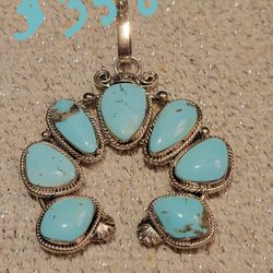 Silver Squash Blossom Pendant 