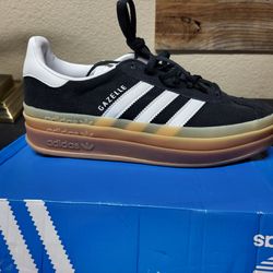 *NEW* Adidas Gazelle Bold W Black/White Gum Platform Sneakers Women's Size 9