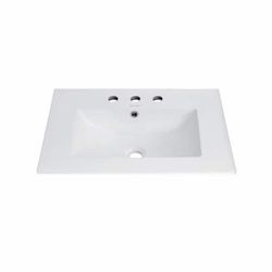 #R4 24 in. 3-Hole-White Ceramic Vanity Top with 8 in. Widespread Faucet Holes$40