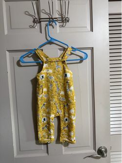 Wonder Nation Baby Size 12 Months Overalls Yellow Animals Unisex