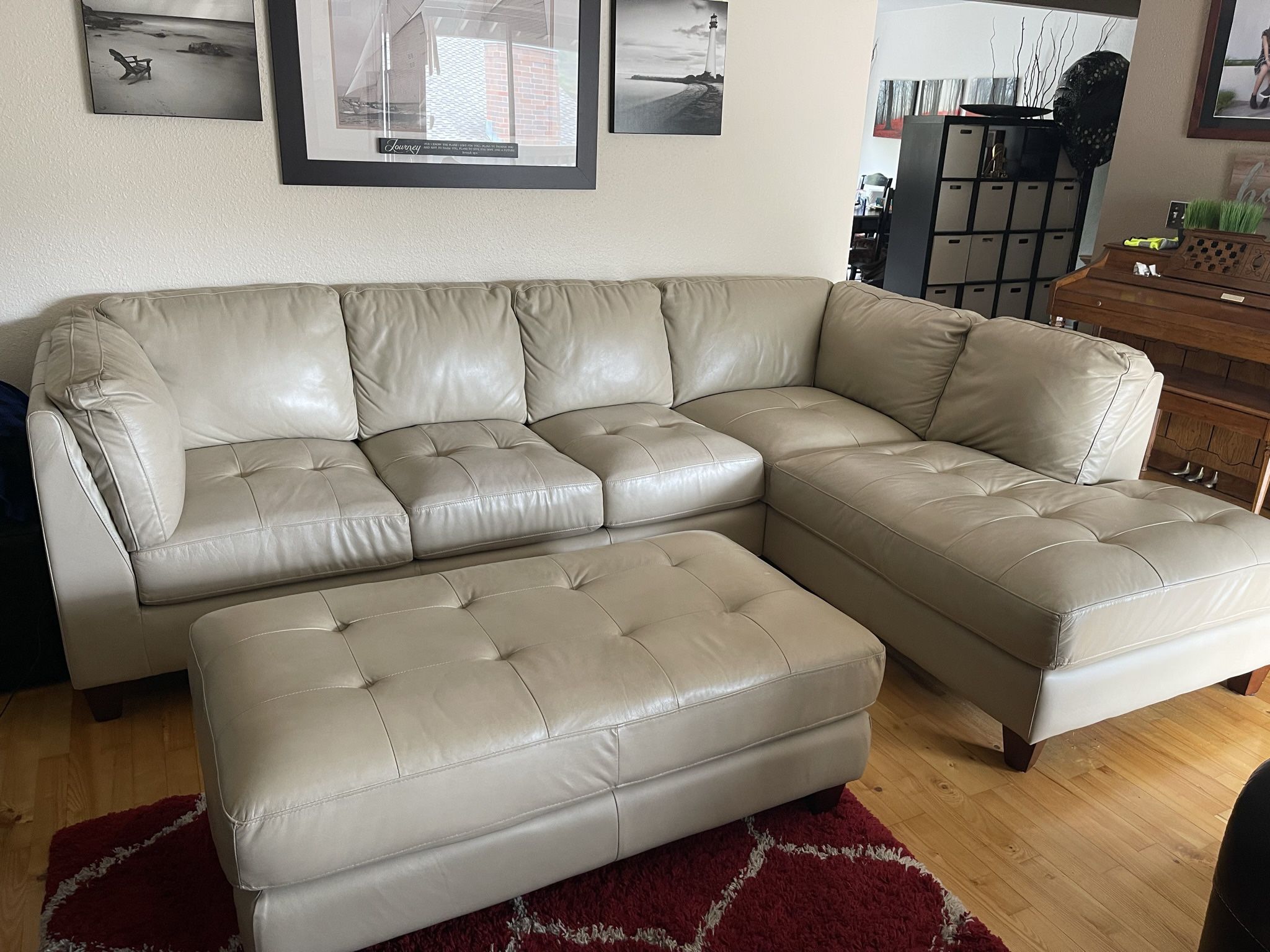 Gorgeous Leather Sleeper Sofa Sectional With Ottoman