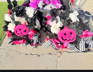 Halloween Ghost and pumpkin wreaths