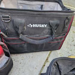 Husky, Dewalt Bags With Mixed Tools 