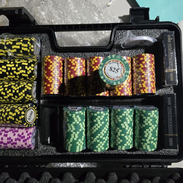 Deluxe 300 Poker Chip Set – Monte Carlo Clay Chips + Case + Cards | Casino-Style