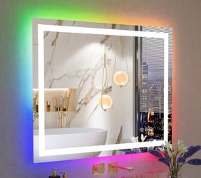 LED Backlit Bathroom Mirror with RGB Lighting