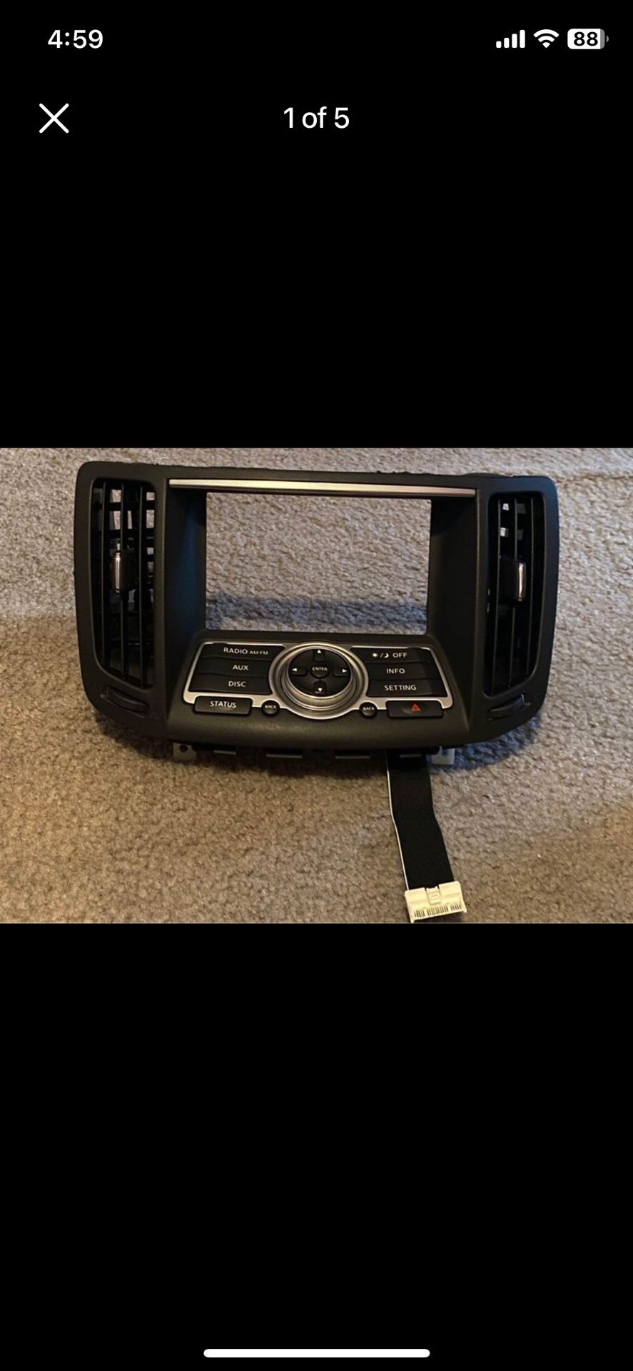 Infiniti G37/G35 Radio Screen Bezel