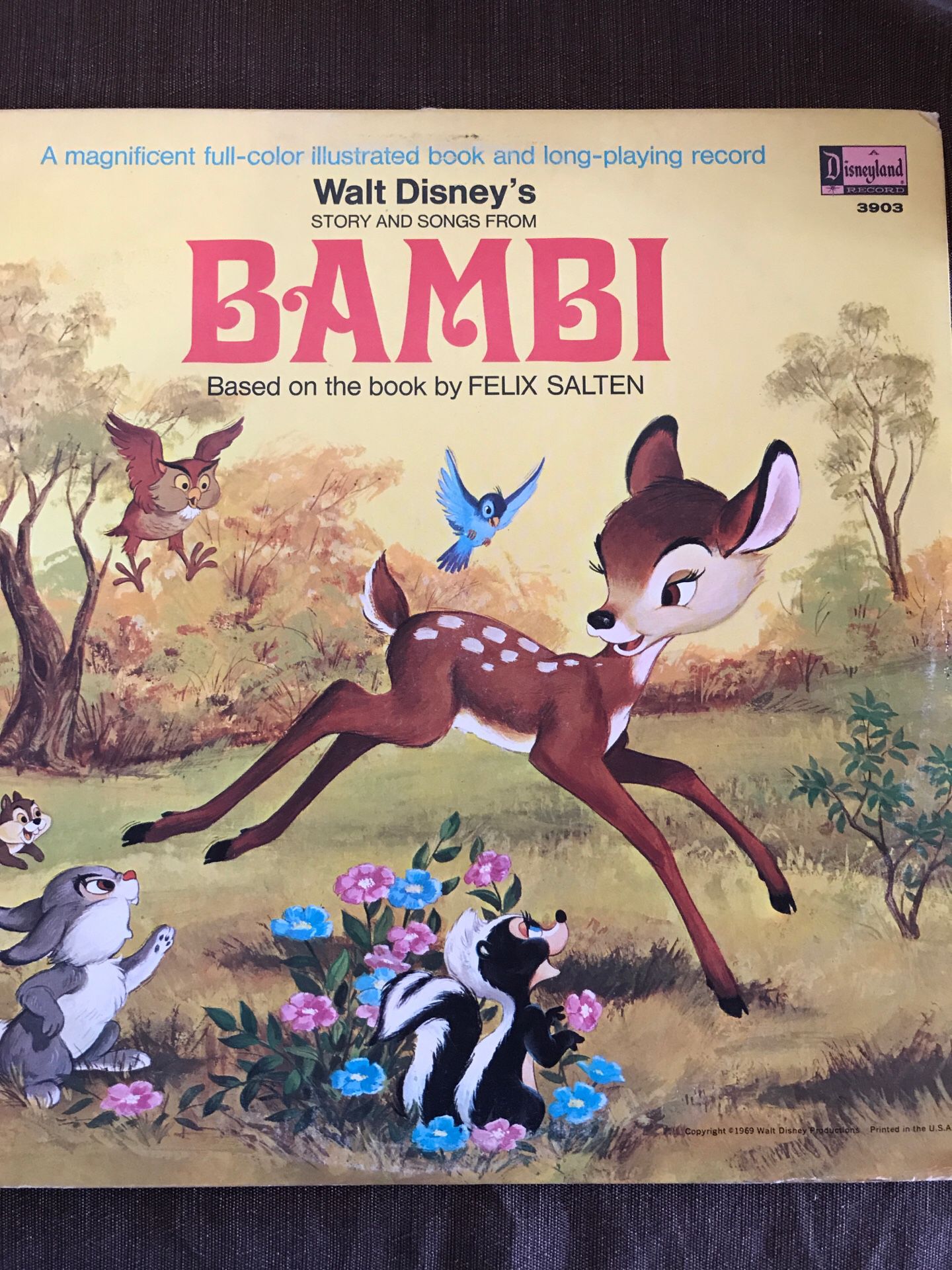 Walt Disney’s Story and Songs From Bambi 12” Vinyl Record/Book 1969 VG+ 3903
