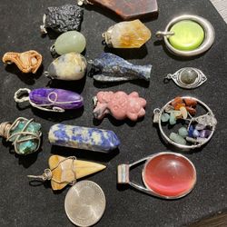 assorted stone pendants