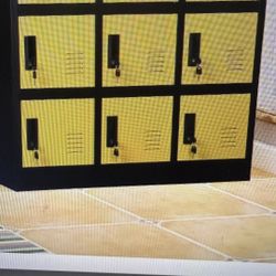 Set of 9 Lockers Perfect For a Gym Or Garage.  Box Measurements Are 35.4”HX17.7DX35.4W 