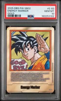 Dragon Ball Fusion World Manga Gold Energy Marker E-83 PSA10