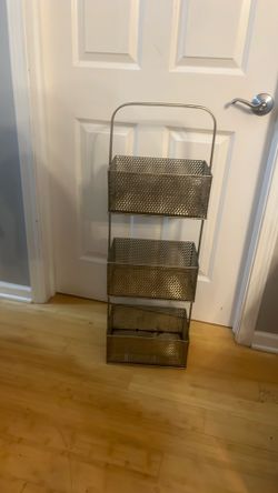 3-Tier Silver metal and Glass Storage unit