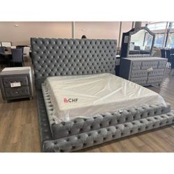 Gray , Black Queen , King  Size Bed Frame  ( Mattress Sold Separately ) // Limited Time Offer 