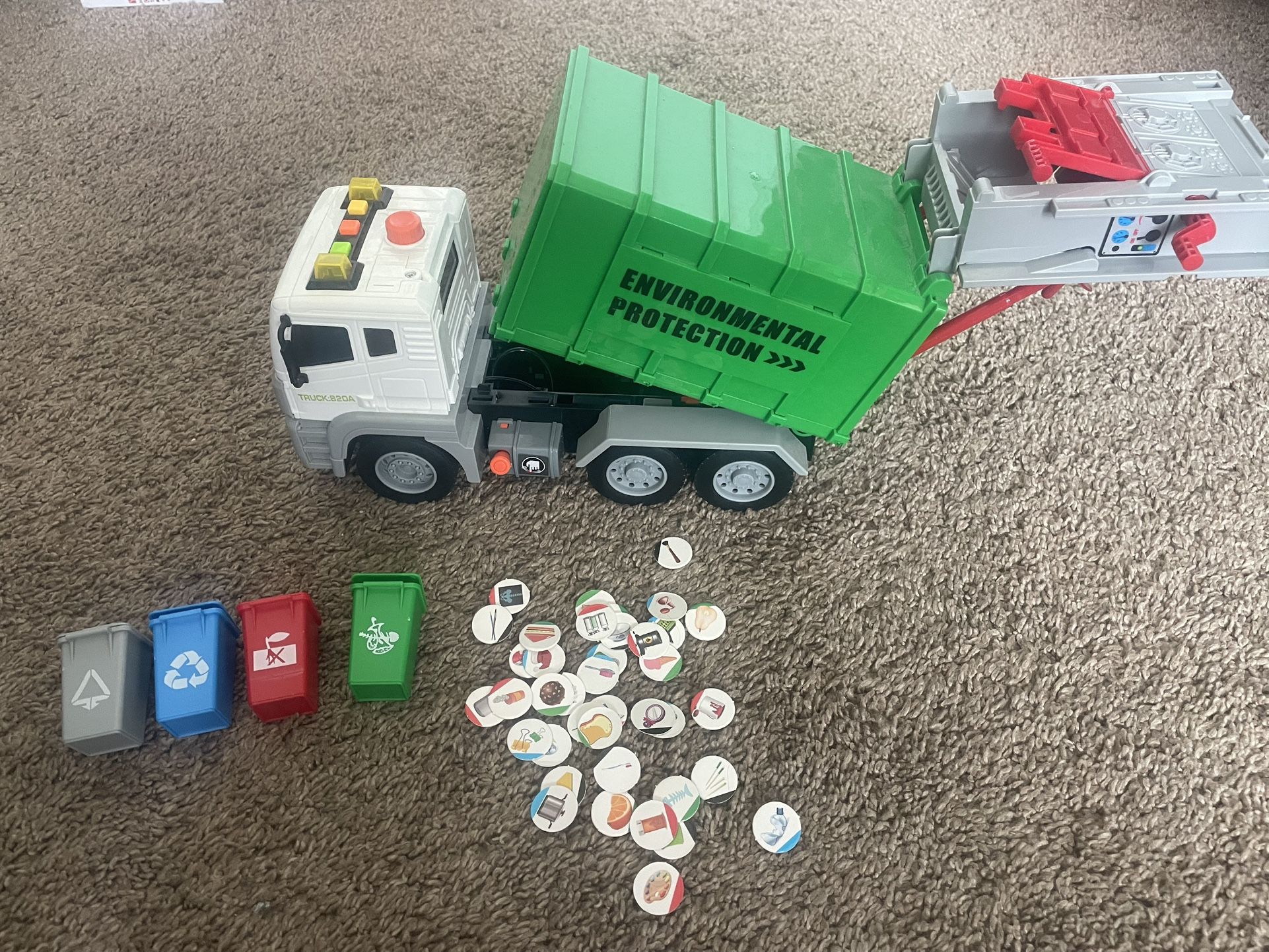 Sorting Trash Toy Garbage Truck