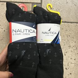 NWT Nautica Men's Black Crew Socks 10 pairs