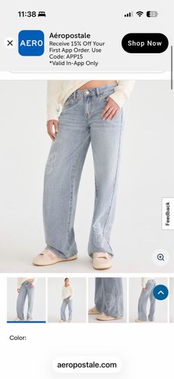 Aéropostale Light Wash Wide Leg Jeans