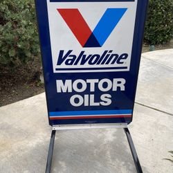 Vintage Double Sided Valvoline Motor Oil Curb Stand Sign