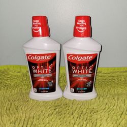 2 Colgate Optic White Mouthwash 16oz Icy Fresh Mint