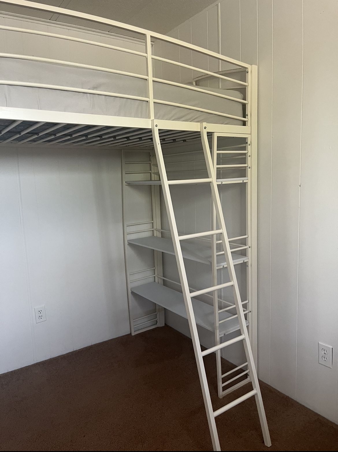 Twin Sized Loft Bed (White)