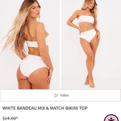 White Bikini Bandeau Top