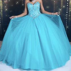 Turquoise Sweet 16/ Quinceanera Dress 