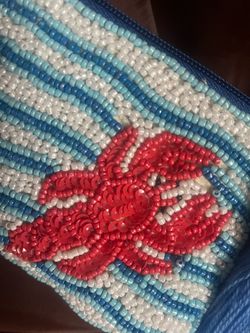 Beachy Beaded Lobster Coin Pouch!
