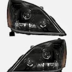 2003-2009 LEXUS GX470 Headlights Black Housing Head Lamps (Left + Right)