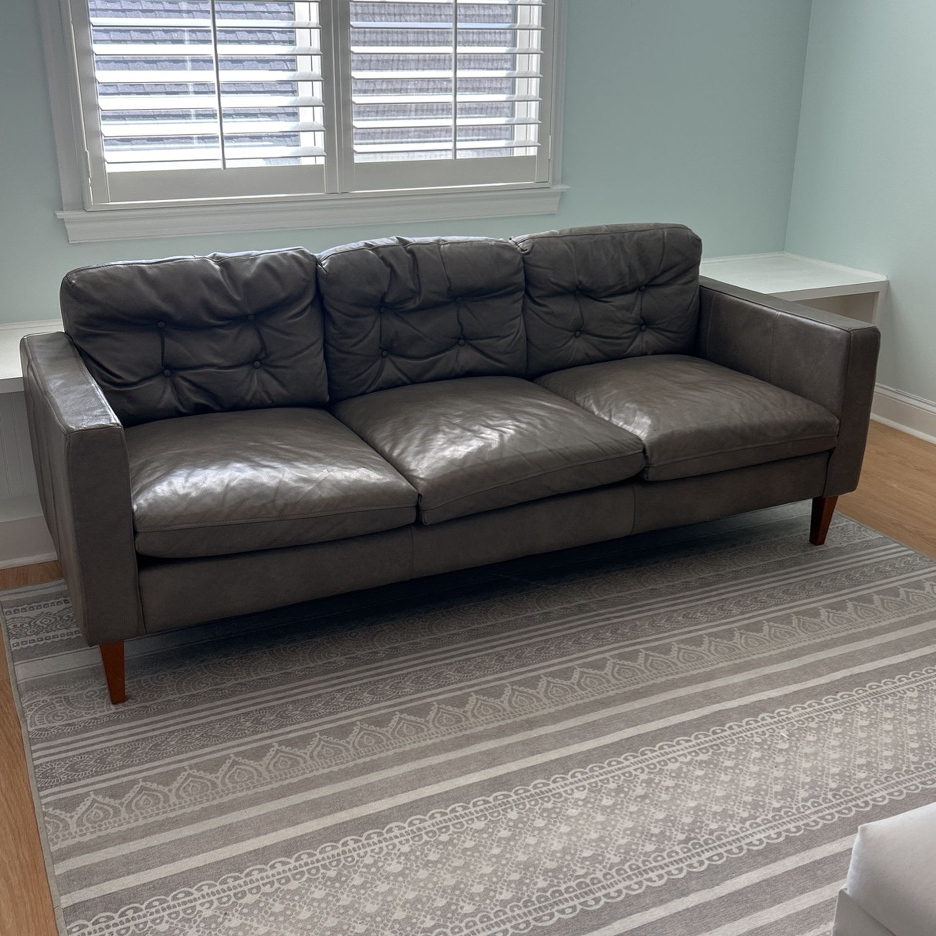  Real Leather Couch/sofa (gray)