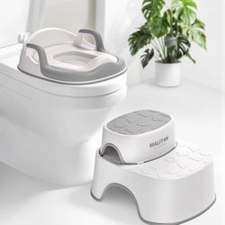 (4005) Maliton Baby Potty Training Seat with Step Stool, Toddler Toilet Seat for Boys Girls, Anti-Slip Toddler Stool for Bathroom, Kitchen, Toilet Pot