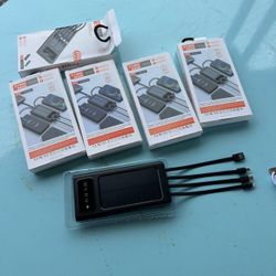 Solar Power Bank With. Multiple Charger Connections $25 Each