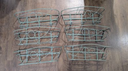 6 Green Window Box Planters 