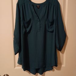 Torrid Harper Georgette 3/4 Sleeve Tunic 