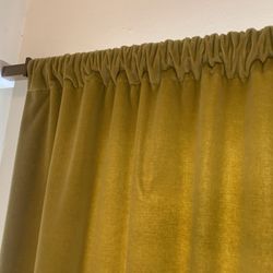Gold Colored Velvet Drapes  2 Panels Each 84”x 41 1/2”
