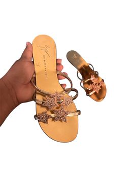 Star Giuseppe Zanotti flat slide sandals