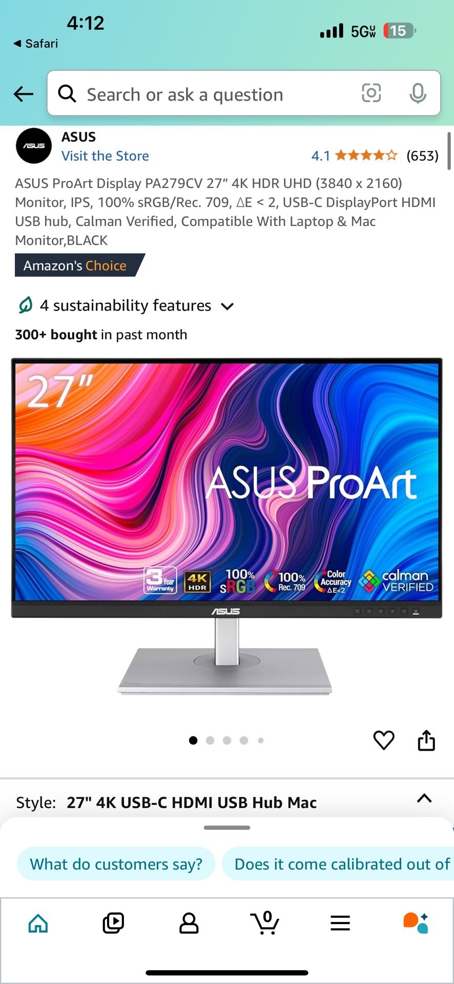 ASUS ProArt Display 27β 4K Monitor