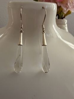 Natural quartz earrings with 925 silver