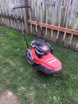 craftsman walk behind string trimmer with 159cc gas motor runs great works great