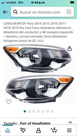 Pears Of Headligths For Kia Soul 2014 To 2019